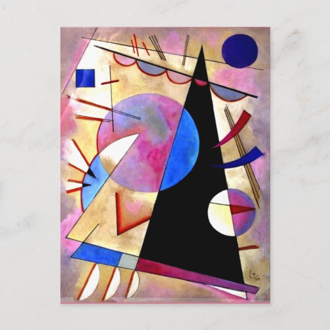 Kandinsky - Abstract Cubism with Pinks and Blues Postcard (Front)