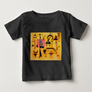 Kandinsky Abstract Decisive Pink Geometric Shapes Baby T-Shirt