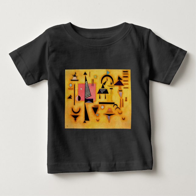 Kandinsky Abstract Decisive Pink Geometric Shapes Baby T-Shirt (Front)