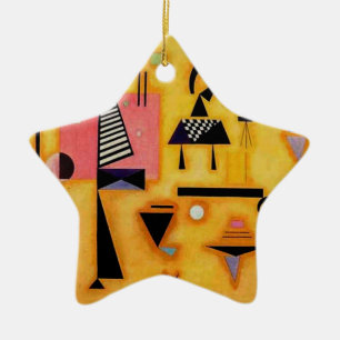 Kandinsky Abstract Decisive Pink Geometric Shapes Ceramic Tree Decoration