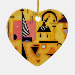 Kandinsky Abstract Decisive Pink Geometric Shapes Ceramic Tree Decoration