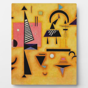Kandinsky Abstract Decisive Pink Geometric Shapes Plaque