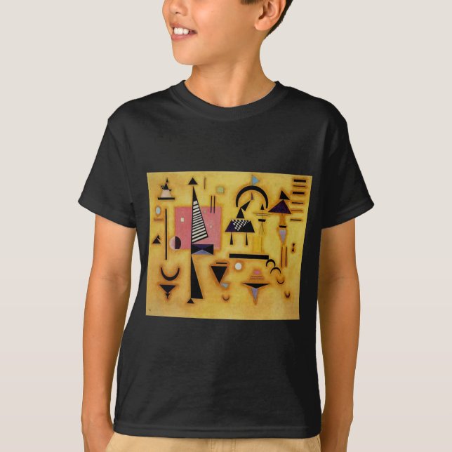 Kandinsky Abstract Decisive Pink Geometric Shapes T-Shirt (Front)