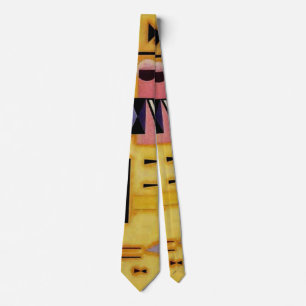 Kandinsky Abstract Decisive Pink Geometric Shapes Tie