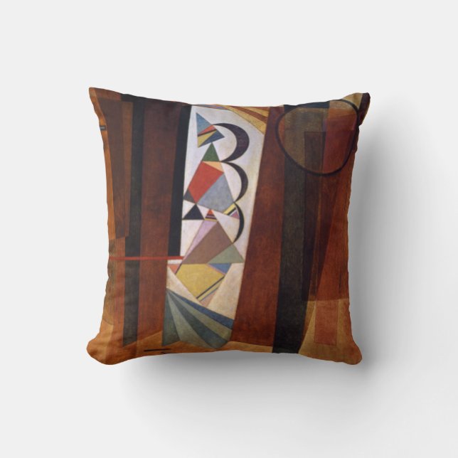 Kandinsky Abstract 'Development in Brown' Cushion (Front)