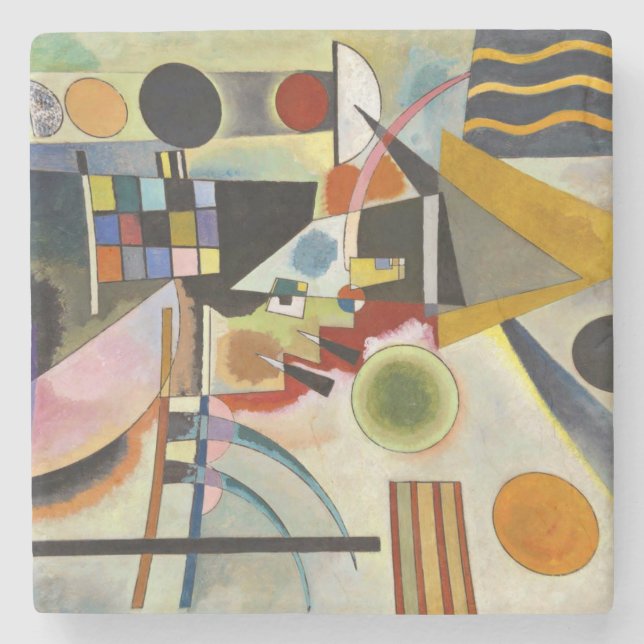 Kandinsky Abstract Expressionist Artwork Stone Coaster (Front)
