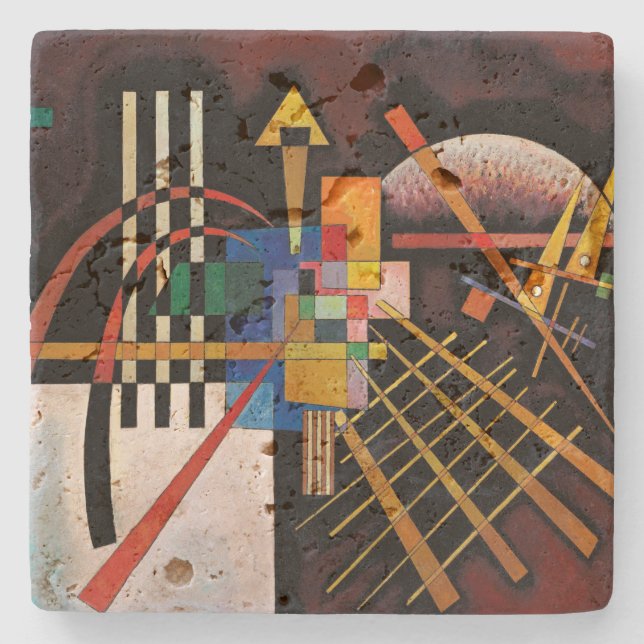 Kandinsky Abstract Painting Classical Artwork Stone Coaster (Front)