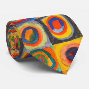 Kandinsky Abstract Squares Circles Tie