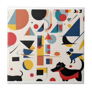 Kandinsky art & Dog lover /  Tile
