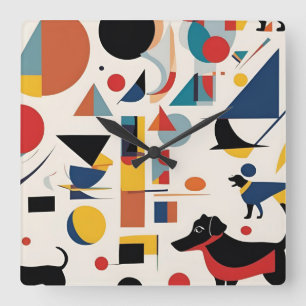 Kandinsky Art fashion / Dog lover gift Square Wall Clock