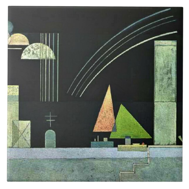 Kandinsky - At Rest, famous painting, Tile (Front)