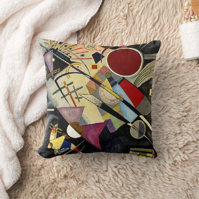 Kandinsky - Black Accompaniment Cushion (Blanket)