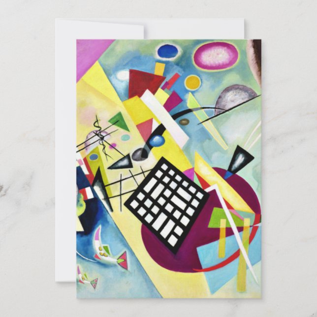 Kandinsky - Black Grid, popular abstract art, Card (Front)