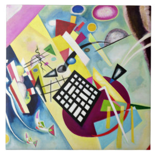 Kandinsky - Black Grid Tile