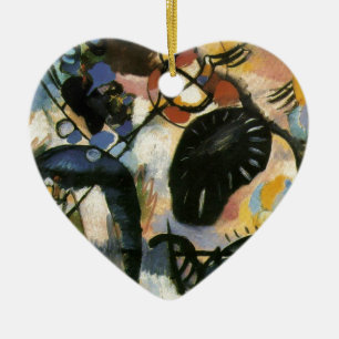 Kandinsky Black Spot Abstract Artwork Ceramic Tree Decoration