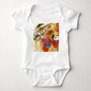 Kandinsky Black Strokes Abstract Painting Baby Bodysuit
