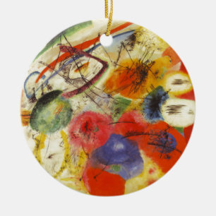 Kandinsky Black Strokes Abstract Painting Ceramic Tree Decoration