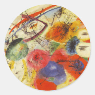 Kandinsky Black Strokes Abstract Painting Classic Round Sticker