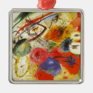 Kandinsky Black Strokes Abstract Painting Metal Tree Decoration