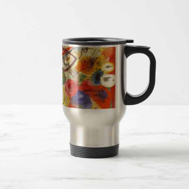 Kandinsky Black Strokes Abstract Painting Travel Mug (Right)