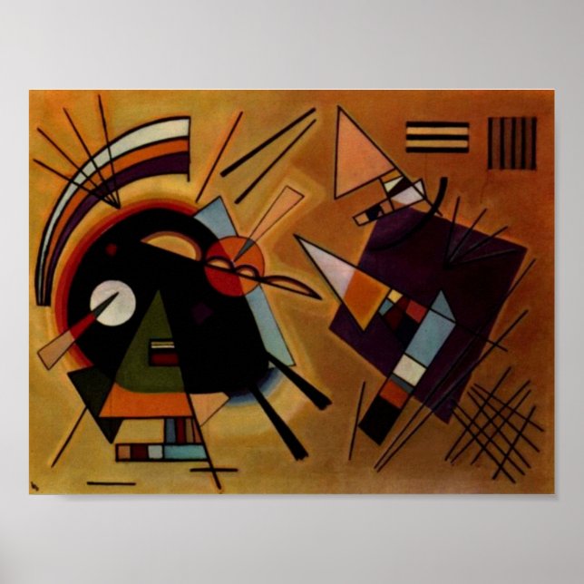 Kandinsky Black Violet Abstract Painting Poster (Front)