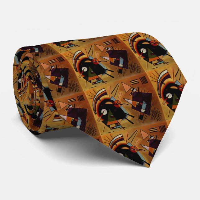 Kandinsky Black Violet Tie (Rolled)