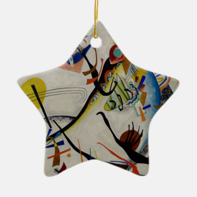 Kandinsky Blue Segment Ceramic Tree Decoration (Front)