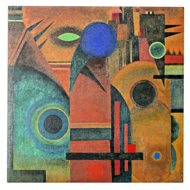 Kandinsky - Brown Silence Tile (Front)