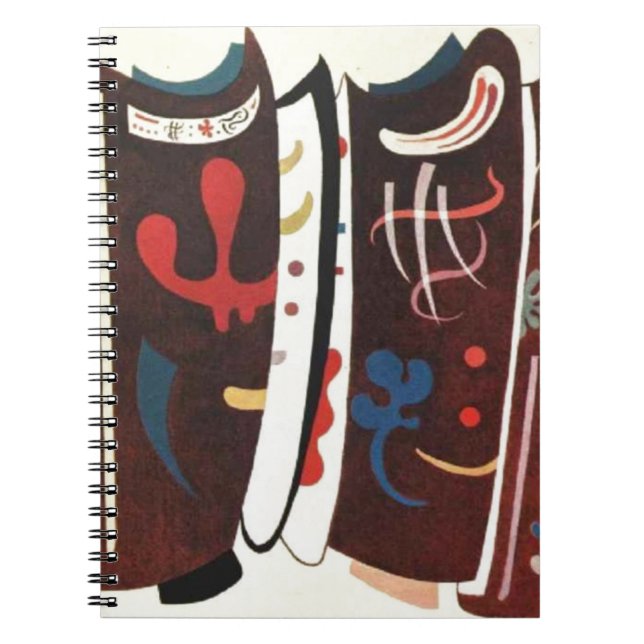 Kandinsky Brown with Supplement Abstract Spiral Notebook (Front)