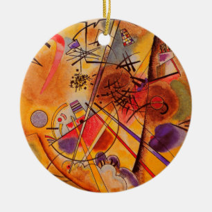 Kandinsky Brown Yellow Red Blue Ceramic Tree Decoration