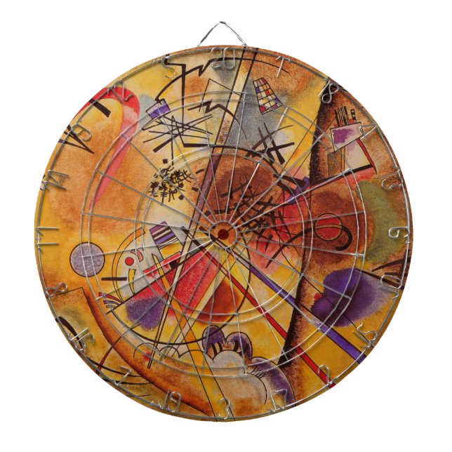 Kandinsky Brown Yellow Red Blue Dartboard (Front)