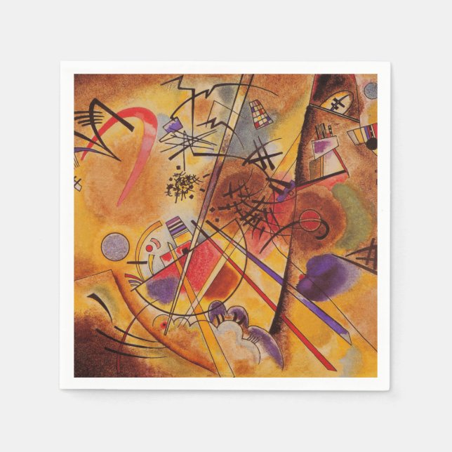 Kandinsky Brown Yellow Red Blue Napkin (Front)