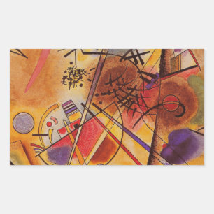 Kandinsky Brown Yellow Red Blue Rectangular Sticker