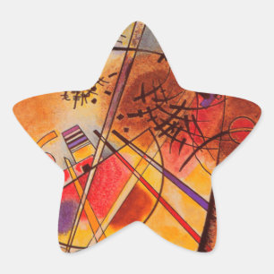 Kandinsky Brown Yellow Red Blue Star Sticker