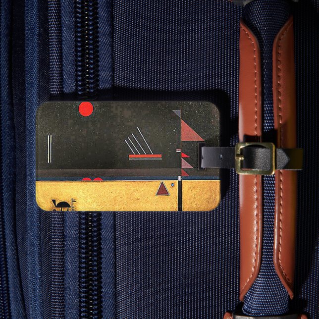 Kandinsky - Brownish, abstract art, Luggage Tag (Front Insitu 4)