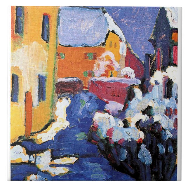 Kandinsky - Cemetery and Vicarage in Kochel Tile (Front)