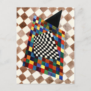 Kandinsky - Checked, colourful abstract art Postcard