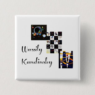Kandinsky - Collage of his artwork 15 Cm Square Badge