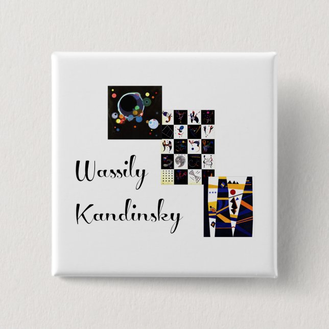 Kandinsky - Collage of his artwork 15 Cm Square Badge (Front)