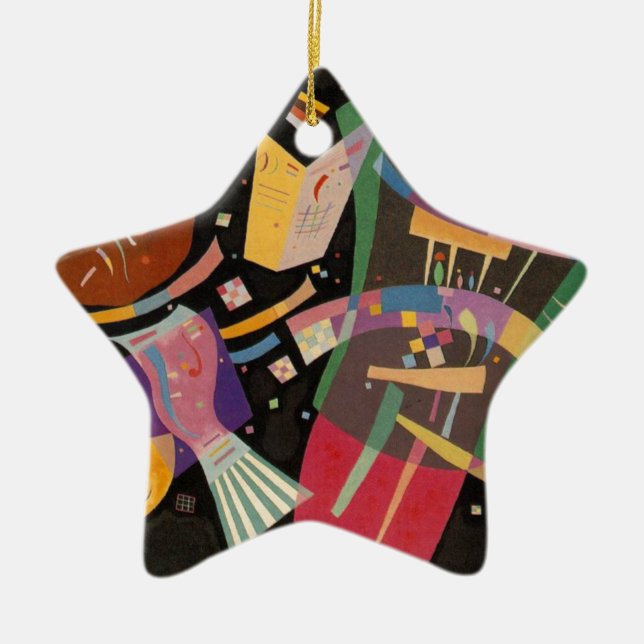 Kandinsky Composition 10 Abstract Painting Ceramic Tree Decoration (Front)