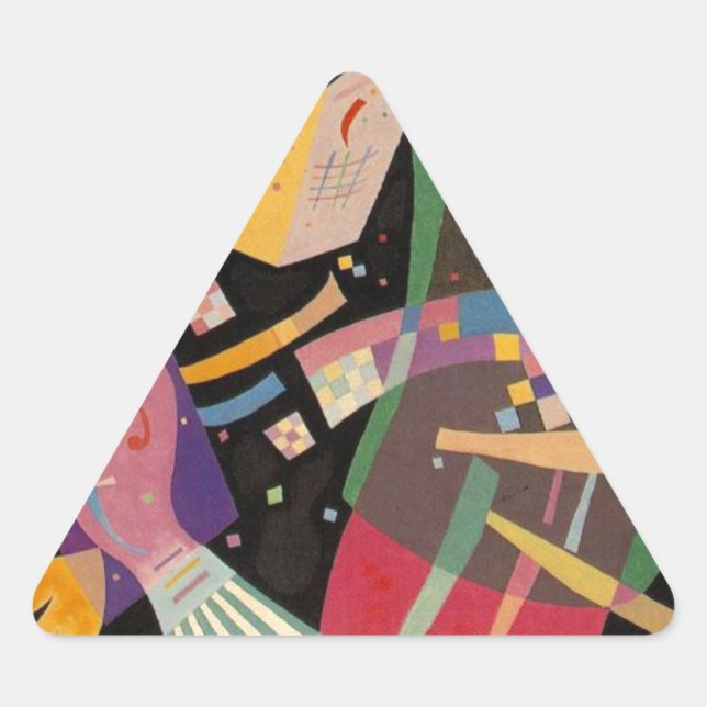 Kandinsky Composition 10 Abstract Painting Triangle Sticker (Front)