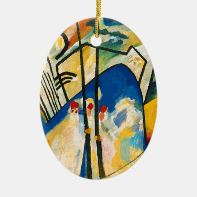 Kandinsky Composition IV Ceramic Tree Decoration (Front)