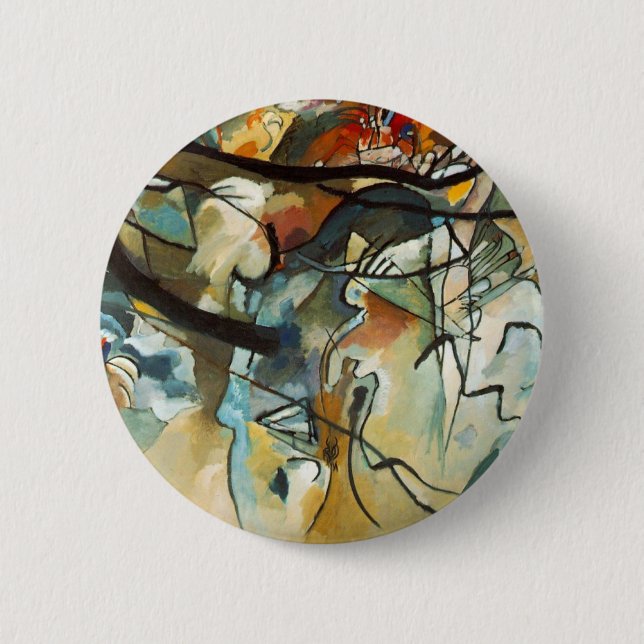 Kandinsky Composition V Abstract Painting 6 Cm Round Badge (Front)