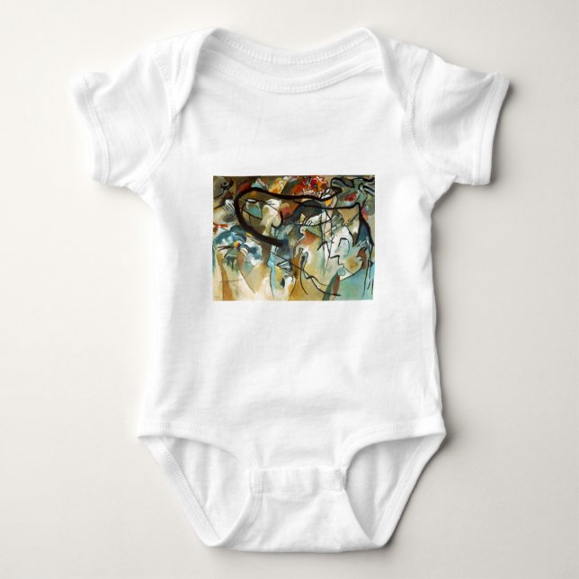 Kandinsky Composition V Abstract Painting Baby Bodysuit (Front)