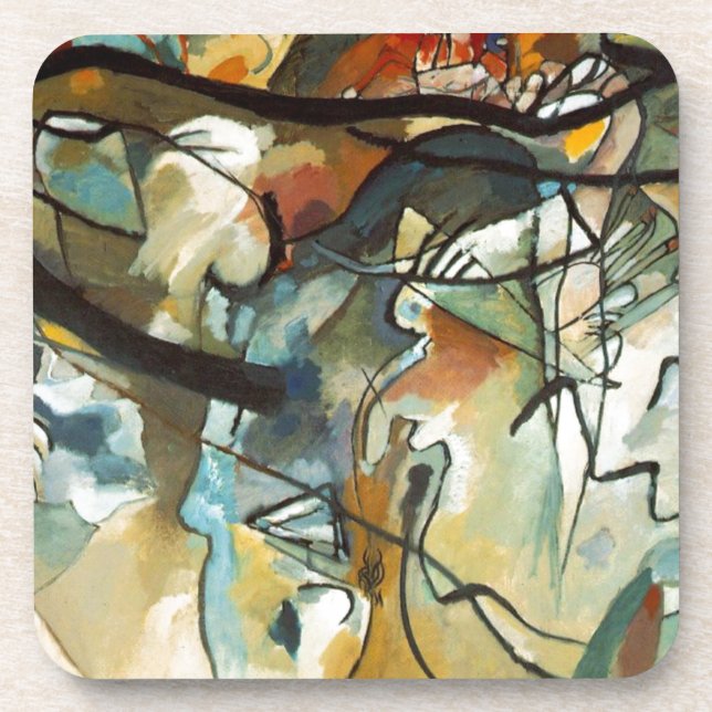 Kandinsky Composition V Abstract Painting Coaster (Front)
