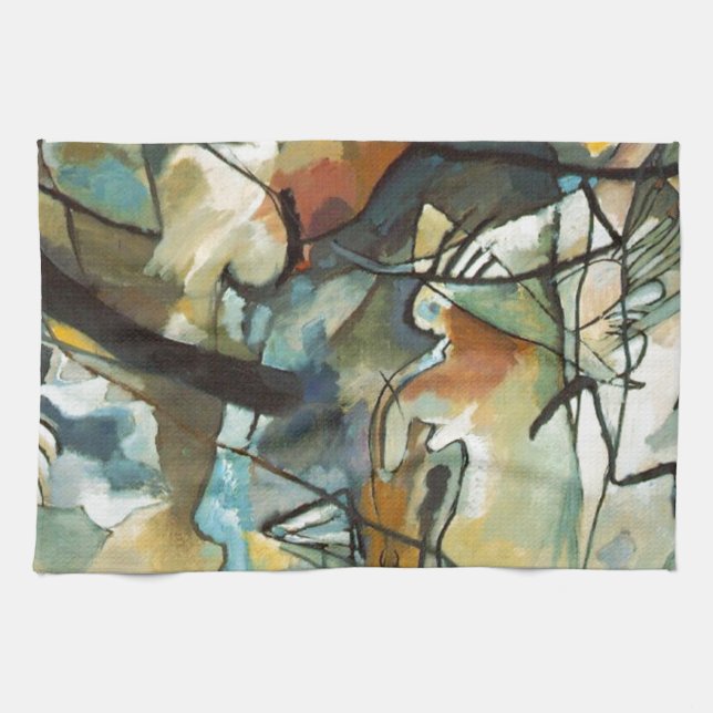 Kandinsky Composition V Abstract Painting Tea Towel (Horizontal)