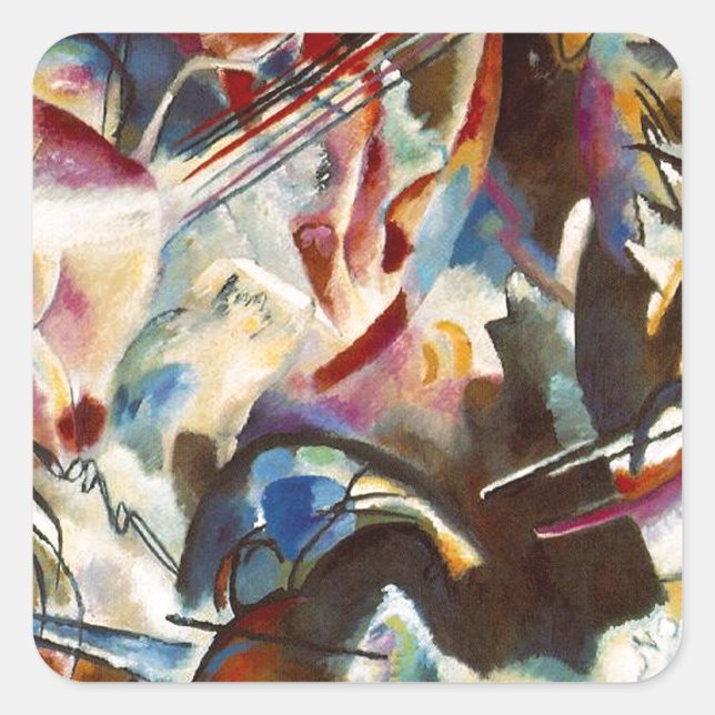 Kandinsky Composition VI Abstract Painting Square Sticker (Front)