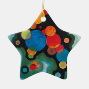 Kandinsky Deepened Impulse Abstract Oil on Canvas Ceramic Tree Decoration