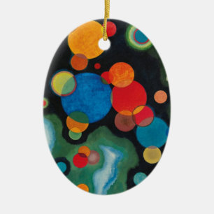 Kandinsky Deepened Impulse Abstract Oil on Canvas Ceramic Tree Decoration