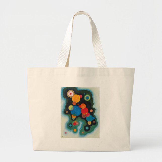 Kandinsky Deepened Impulse Abstract Oil on Canvas Large Tote Bag (Front)